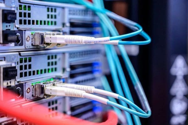 Network switches and cabling in a server room